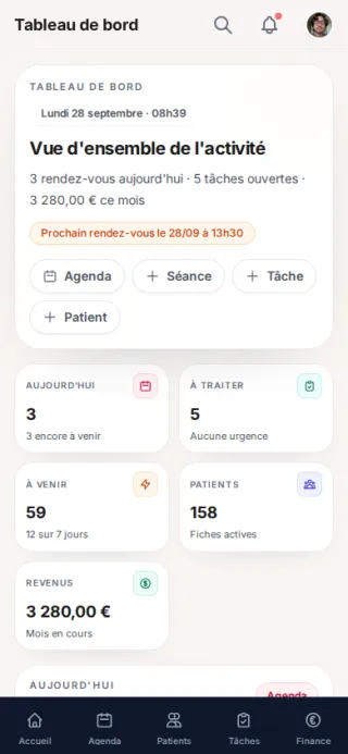 Asensio sur téléphone : programme du jour et tâches